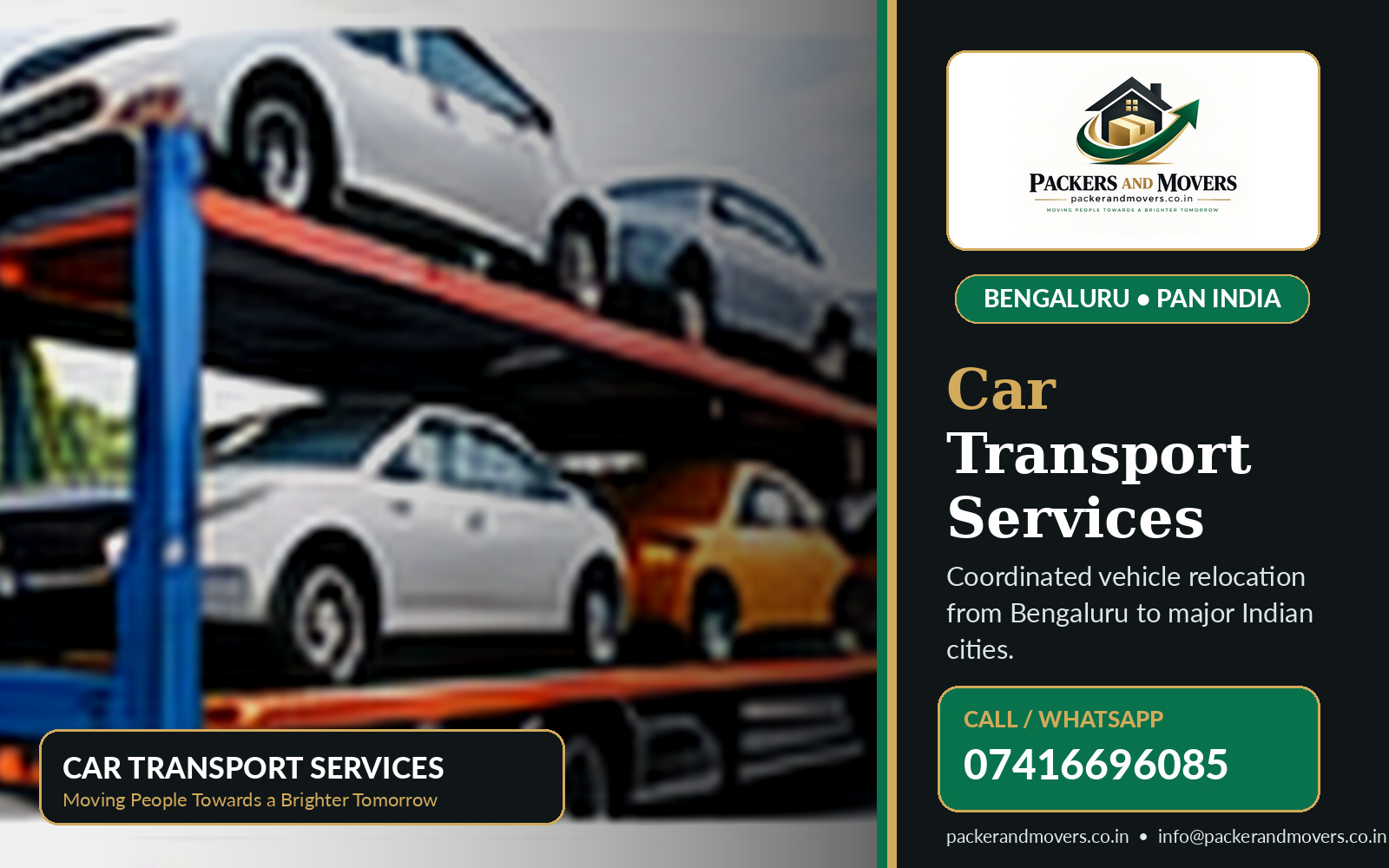 Car Transport by Packers and Movers Bangalore, call 07416696085